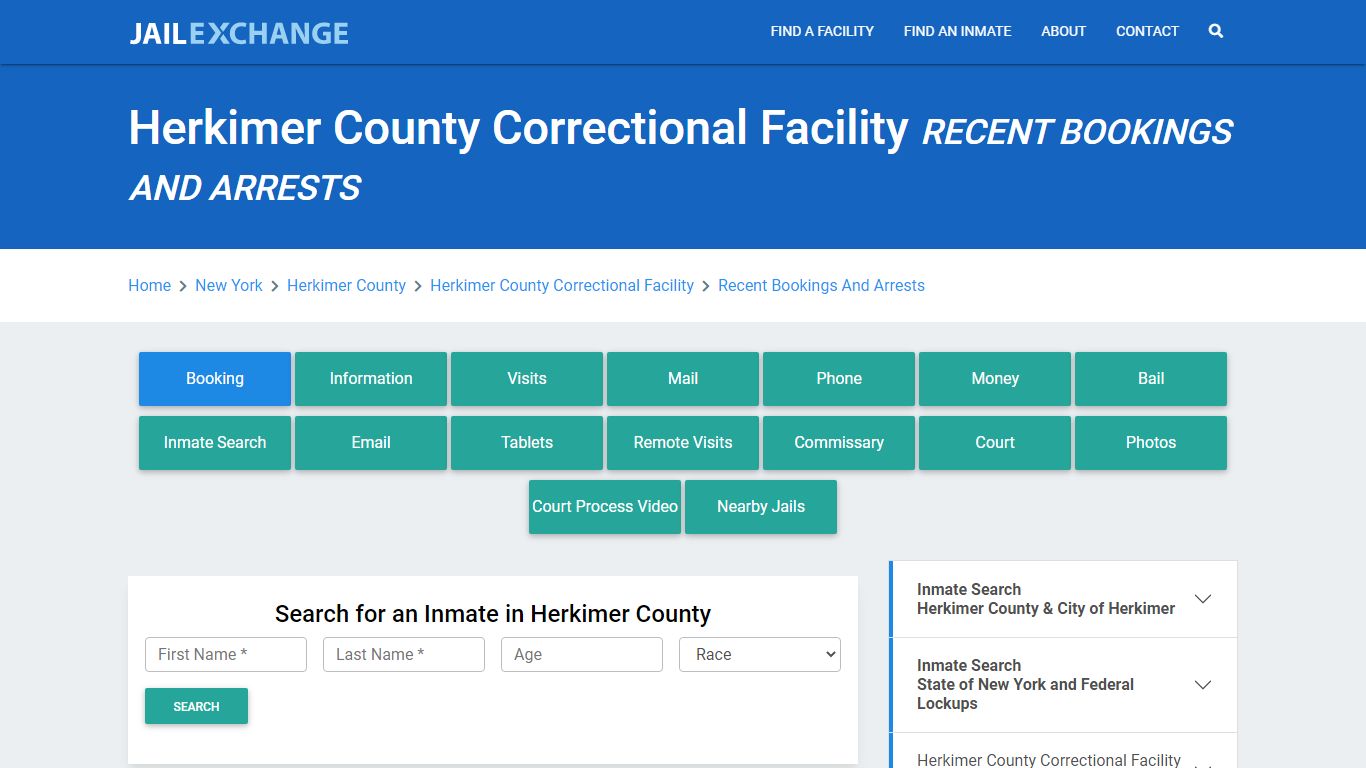 Herkimer County Correctional Facility Recent Bookings And Arrests