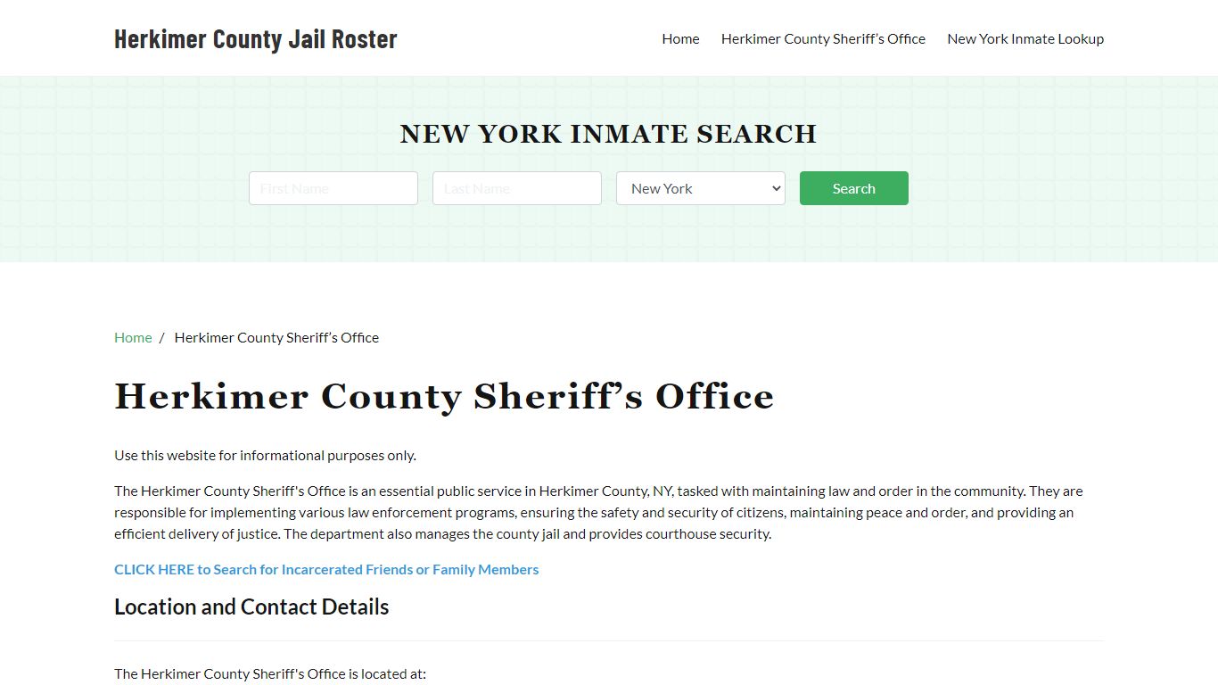 Herkimer County Sheriff Office, NY, Arrest Warrants Search