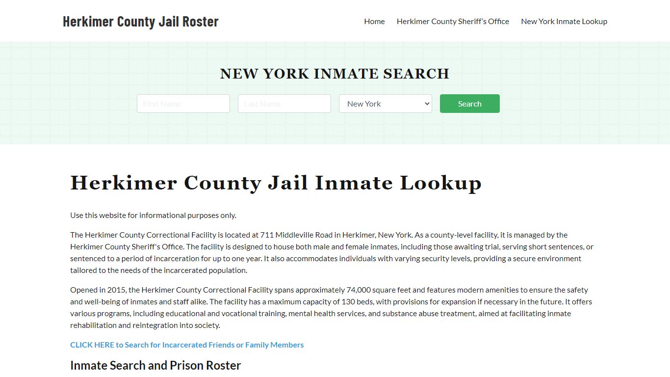 Herkimer County Jail Roster Lookup, NY, Inmate Search